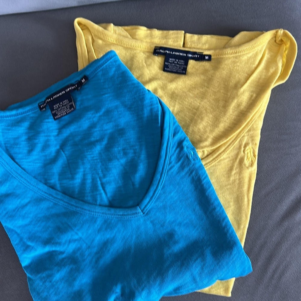 Two - Ralph Lauren Sport - Size Medium. Blue & Yellow